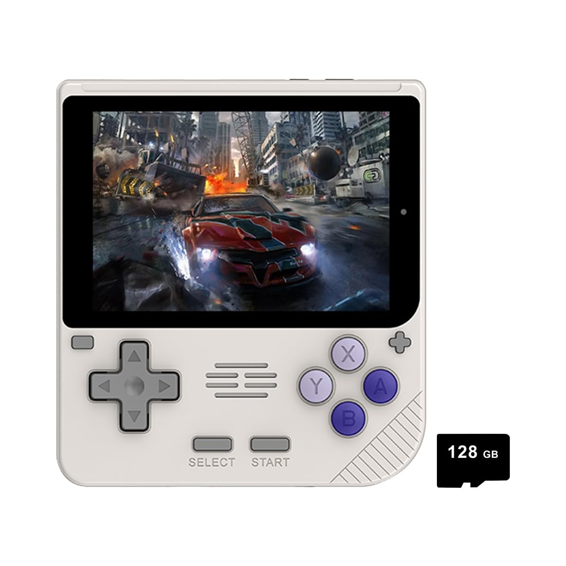 V10 Retro Handheld Game Console, Built-in 128G Game Card & 10000 Classic Games, 3.5inch IPS Screen Pocket Games Console Handheld Emulator, 3000mAh 8 Hours Battery