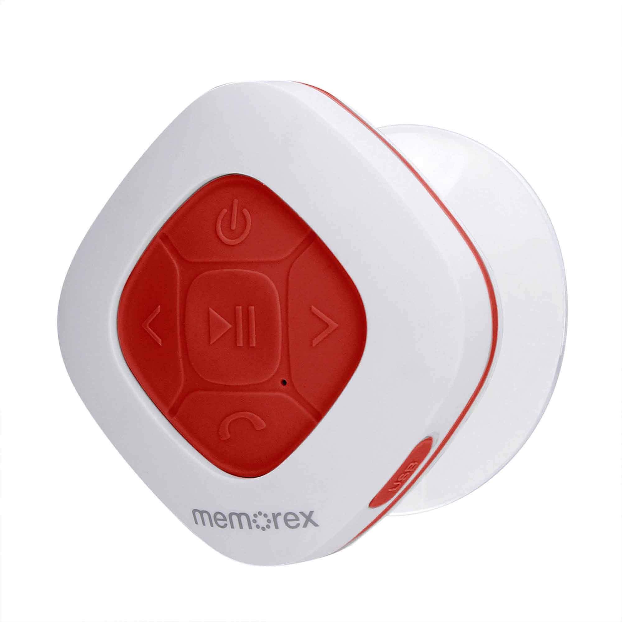 MemorexTM Suction Bluetooth Speaker with FM Radio - White and Red MW234RD