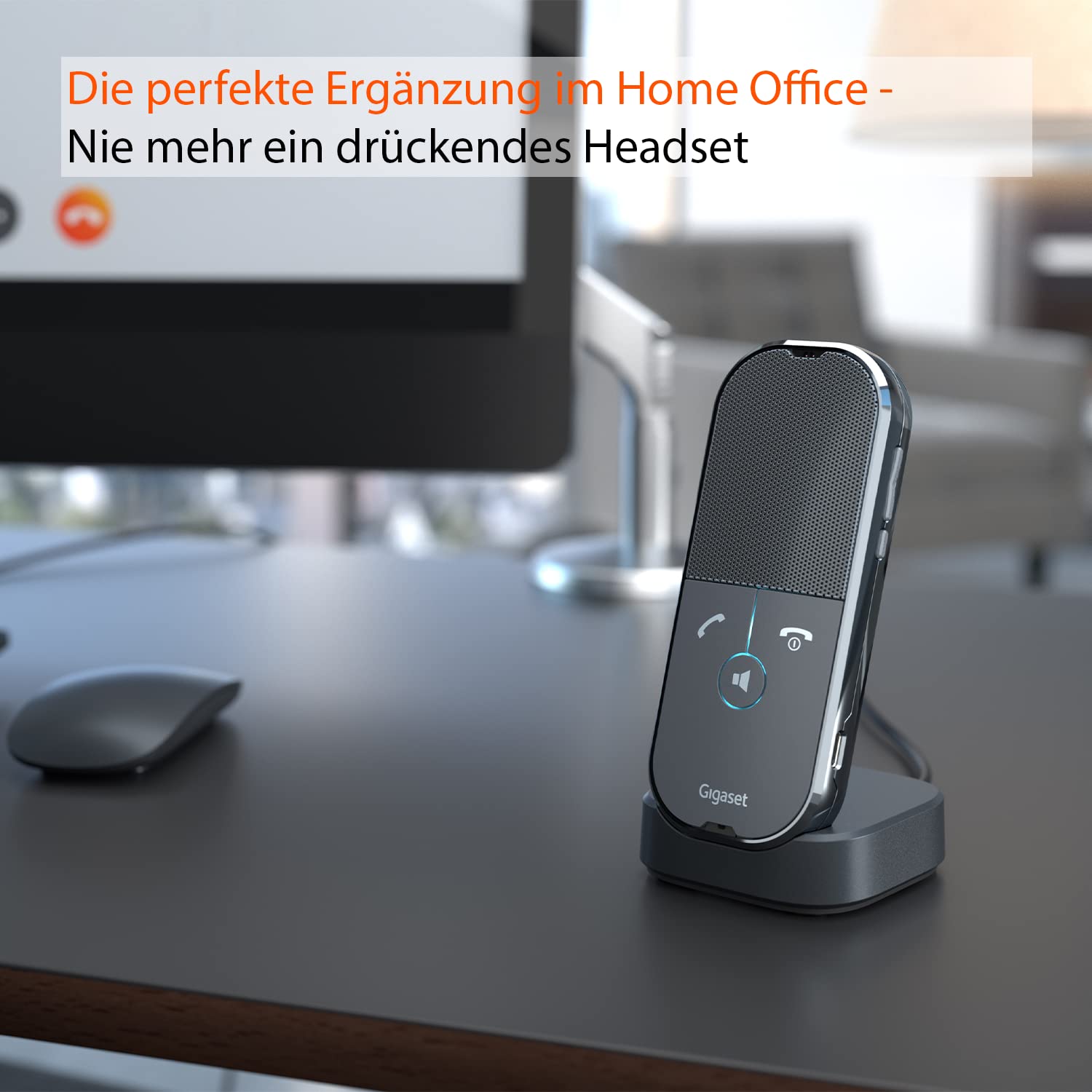 Gigaset ION - Freisprecheinrichtung mit Handsetfunktion - USB-C - Annäherungssensor - DECT kompatibel - HD AUDIO - Plug und Play Installation - unterstützt Windows, Linux, Mac OS, schwarz
