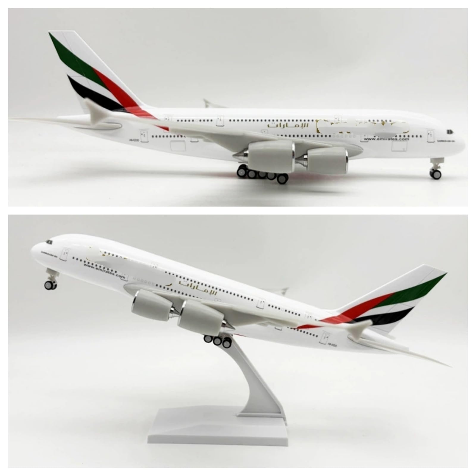 Generico Modello Airbus A380 in resina pressofusa da 30 cm, scala 1/240 - Aereo di linea per decorazioni domestiche e oggetti da collezione