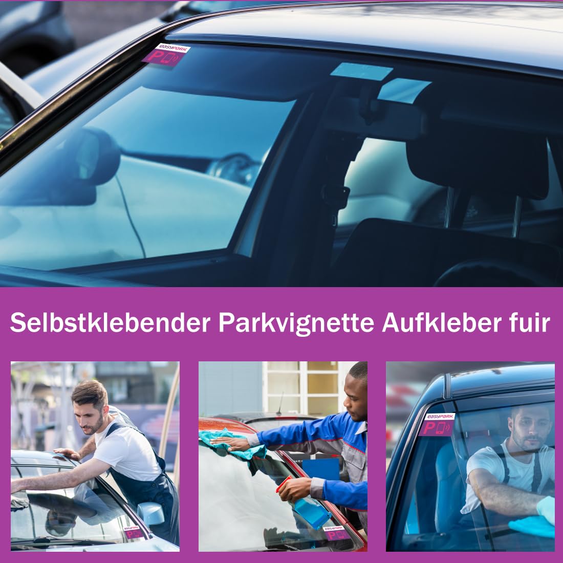 GXGM 5 Adesivi EasyPark in PVC Compatti e Resistenti Perfetti per Chi Usa l’App di Parcheggio Facili da Applicare su Vetro Interno (5x4 Cm)