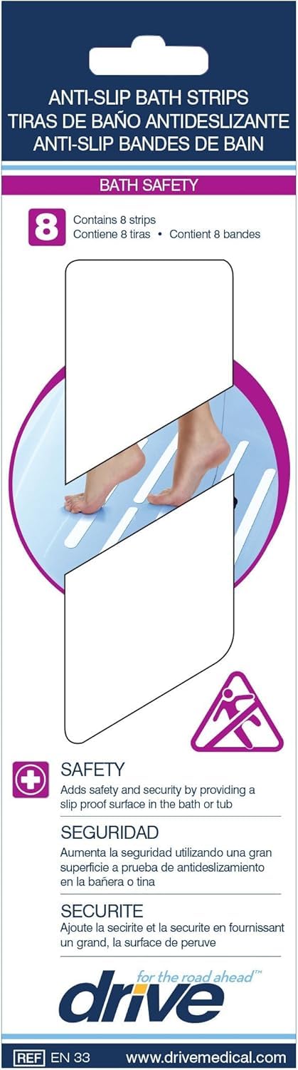Drive Medical Tub and Stair Safety Treads White 8 Count