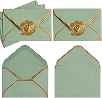 Vista 14 de 100 Piezas Sobres Mini para Tarjetas de Regalo Coloridos con Solapa en V Sobres Pequeños con Borde Dorado para Tarjetas de Notas en Blanco, Tarjetas