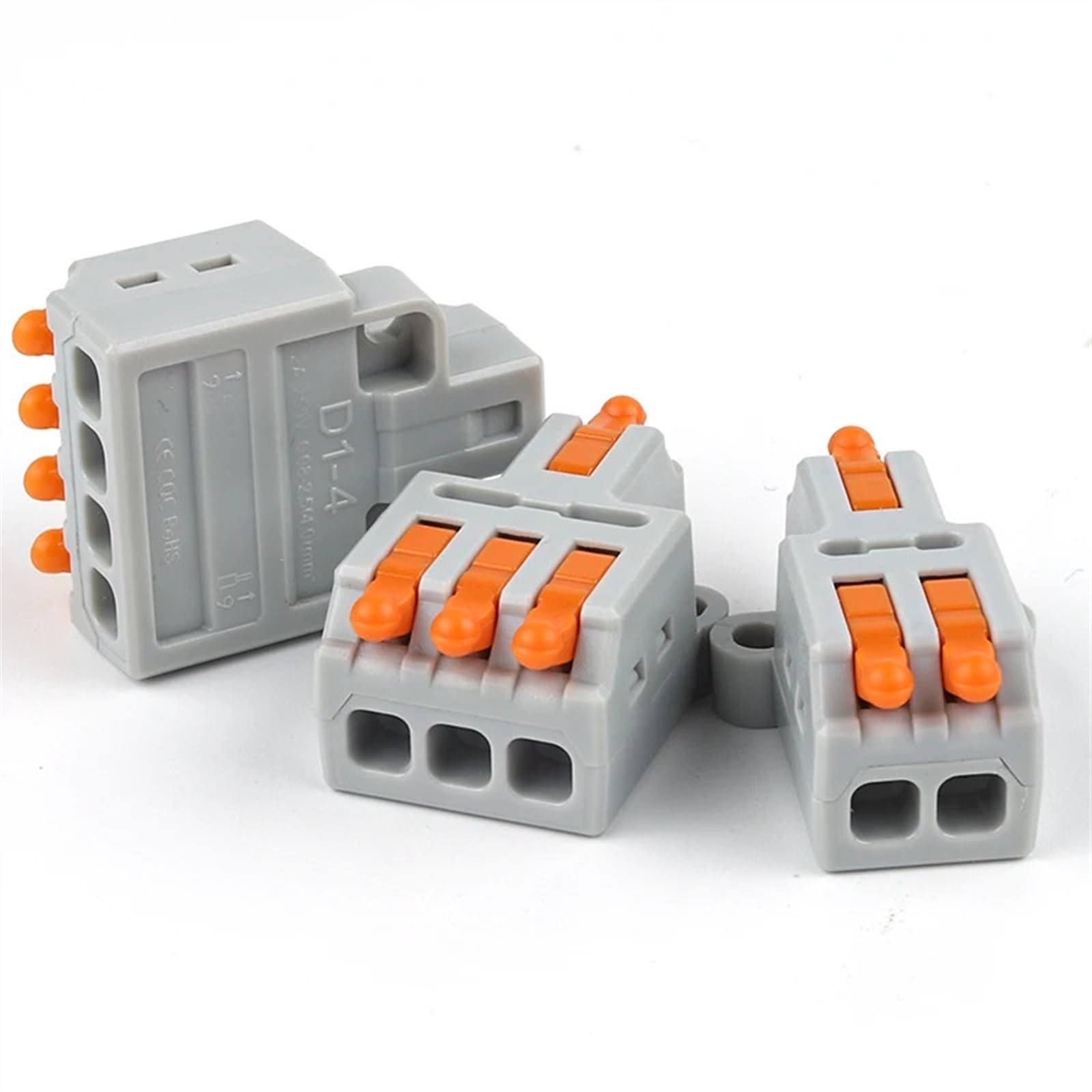 conector eléctrico de empalme compacto, Kit de conectores de cable de palanca de 1 a 1/2/3/4/5 salidas for conector rápido doméstico 28-12 AWG(D1 54PCS With Tool)