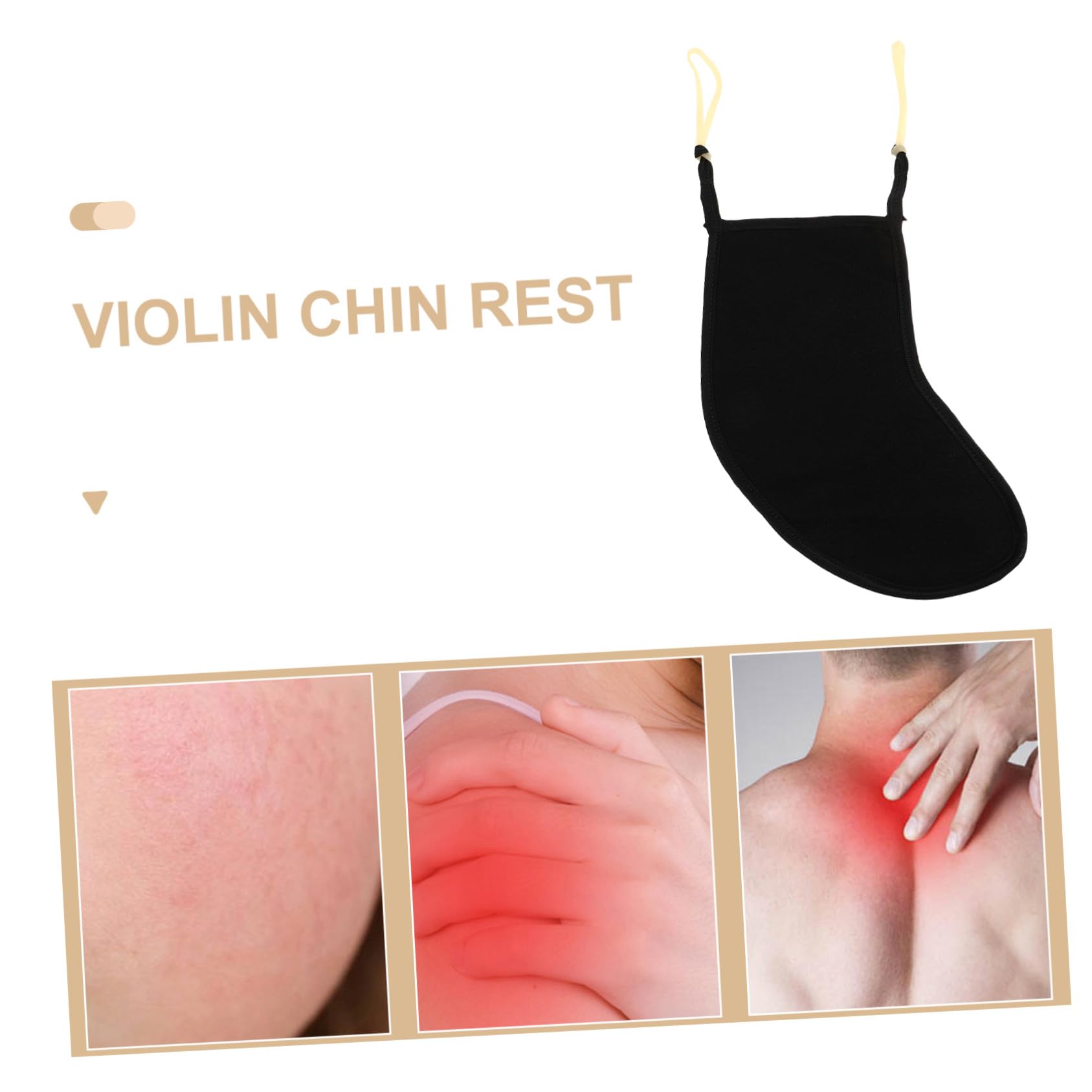 MAGICLULU Almohadilla Cómoda y Transpirable y Varios estilos Soporte Flexible de Tela Negra, Accesorio Ligero para Absorción de Sudor para Mentonera de Violín Adecuado para Uso Diario