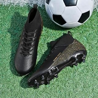 CLLYHHC Mens Soccer Shoes Womens Indoor Outdoor Football Cleats Unisex Baseball Turf Shoe Youth Rugby Adult AG FG TF Football Boots Wide Training Sneaker Black EU 40