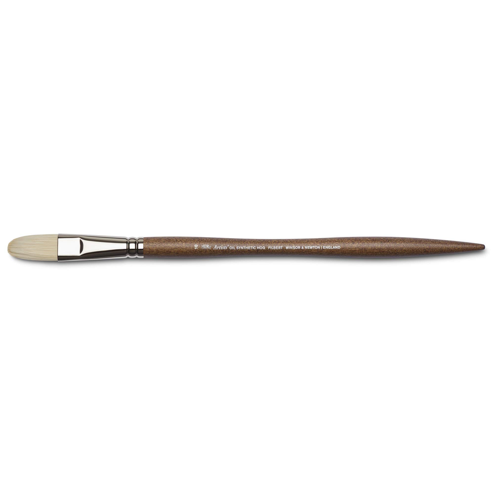 Winsor & Newton 5010610 Synthetic Artist Oil Brush with High Elasticity and Durability, Ergonomic Handle for Oil Paints and Alkyd Paints - Filbert Brush No. 10