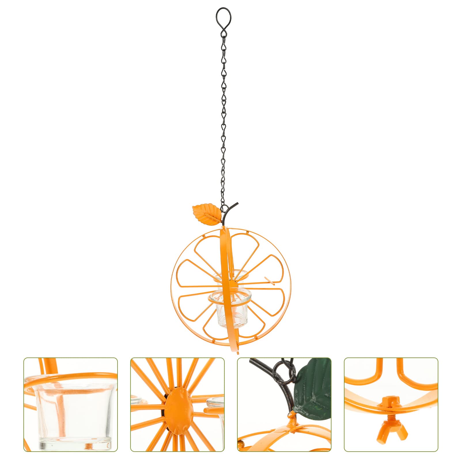YARNOW 2 Pz Mangiatoia Per Colibrì Distributore Animale Domestico Gabbia Vasca Per Uccelli Telecamera Per Mangiatoia Per Uccelli Voliera Alimentatori Orange Acciaio Inossidabile