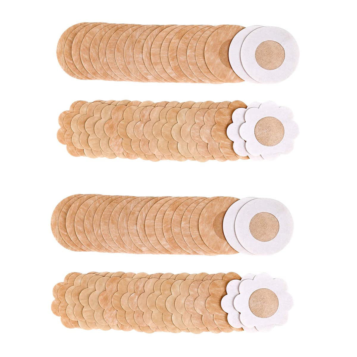 Anzailala40 Pcs Nipple Covers Disposable Nipple Breast Covers for Women Breast Pasties Nipple Cover Sticker Flower and Round Pasties(20 Pairs)
