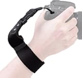 OP/TECH USA SLR Camera Wrist Strap – Neoprene Quick Release Strap for DSLR, Mirrorless & Film Cameras – Thin Vintage-Style Camera Holder Accessory - (Black) - Made in USA