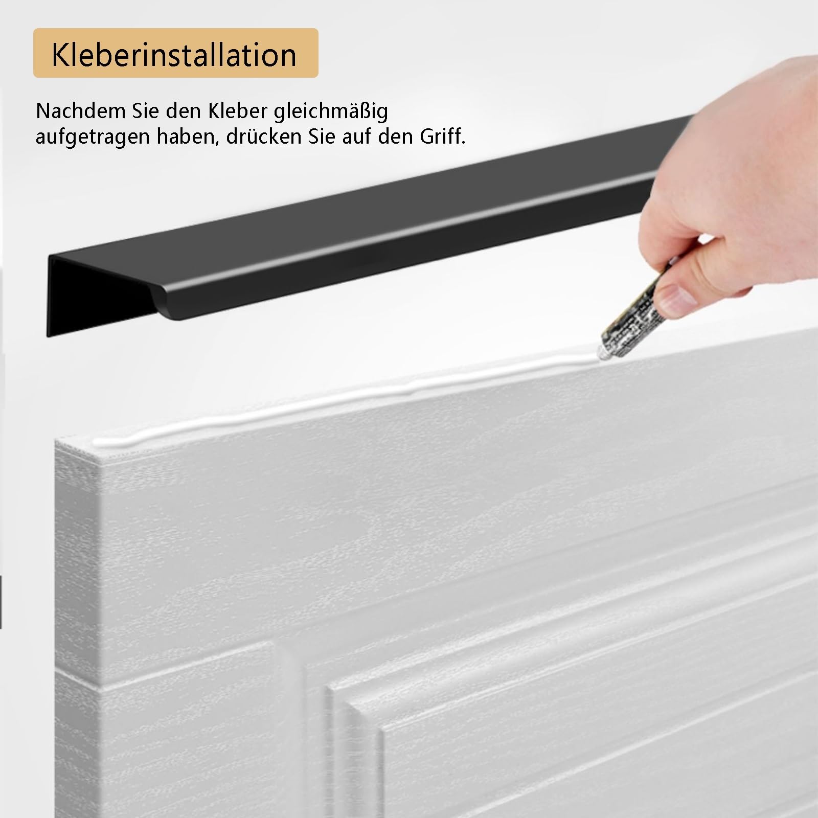Griffe Für Küchenfronten 3er Set L:20/30/40/50/60/80/100/120cm Möbelgriffe Aluminium Türgriff Schrank Schrank Türgriffe Für Innen Und Außentüren Ideal Für Modernes Wohnen(Schwarz,L:120CM)