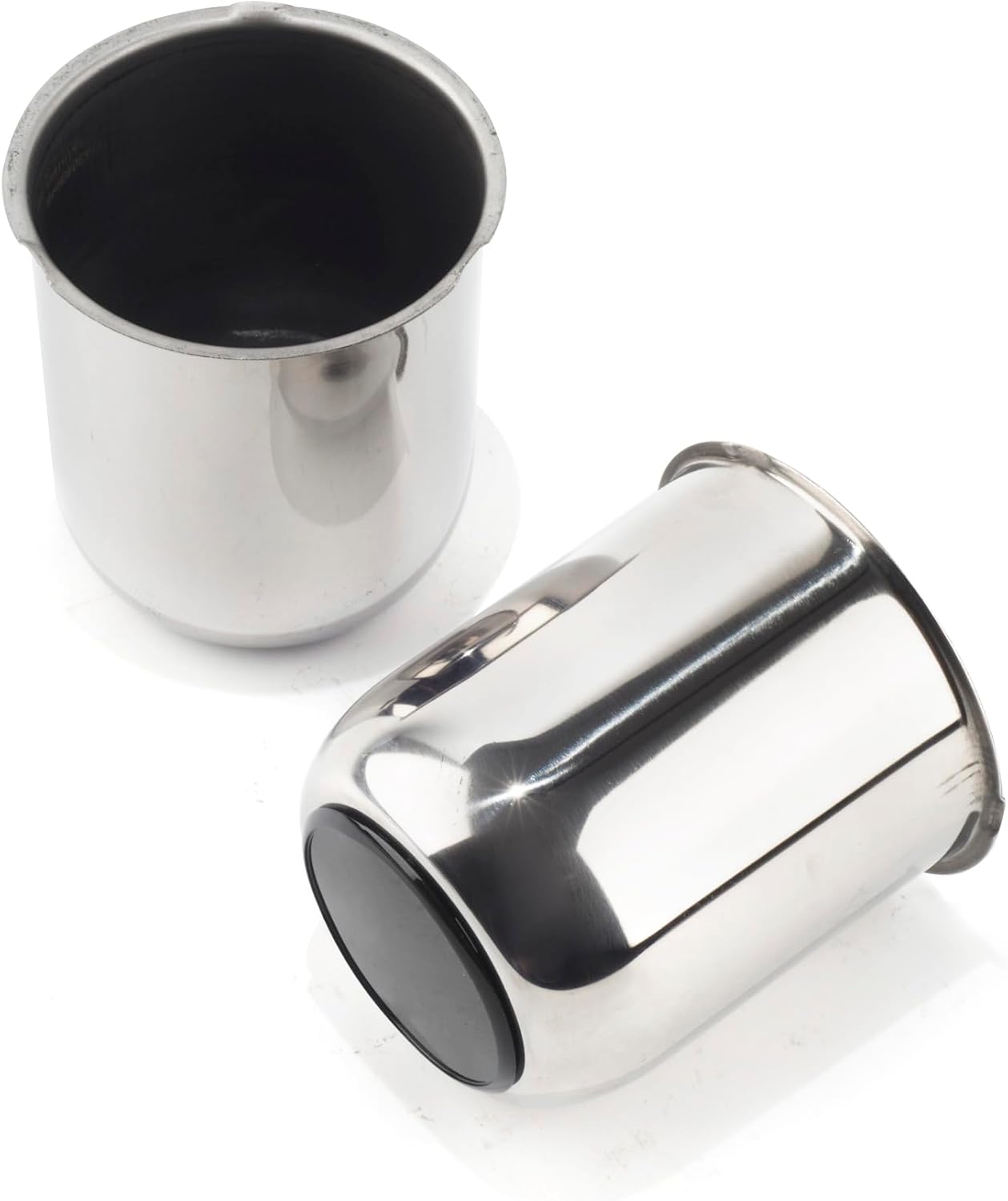 2Pcs 3.19in Trailer Wheel Center Caps Push Through Stainless Steel Hub caps for Truck SUV RV Wheel Rim, Chrome with Black Top Wheel Cover (Fit 3.19" bore, 3.62" Tall)