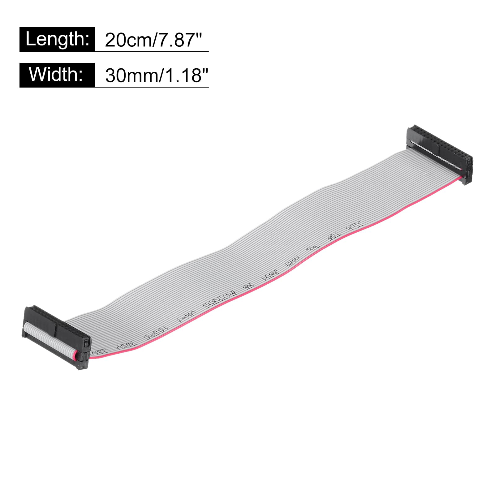 MECCANIXITY IDC - Cavo a nastro piatto a 30 pin, passo 1,27 mm, connettore FC a FC, lunghezza 20 cm, per computer, display LED, DVD, 4 pezzi