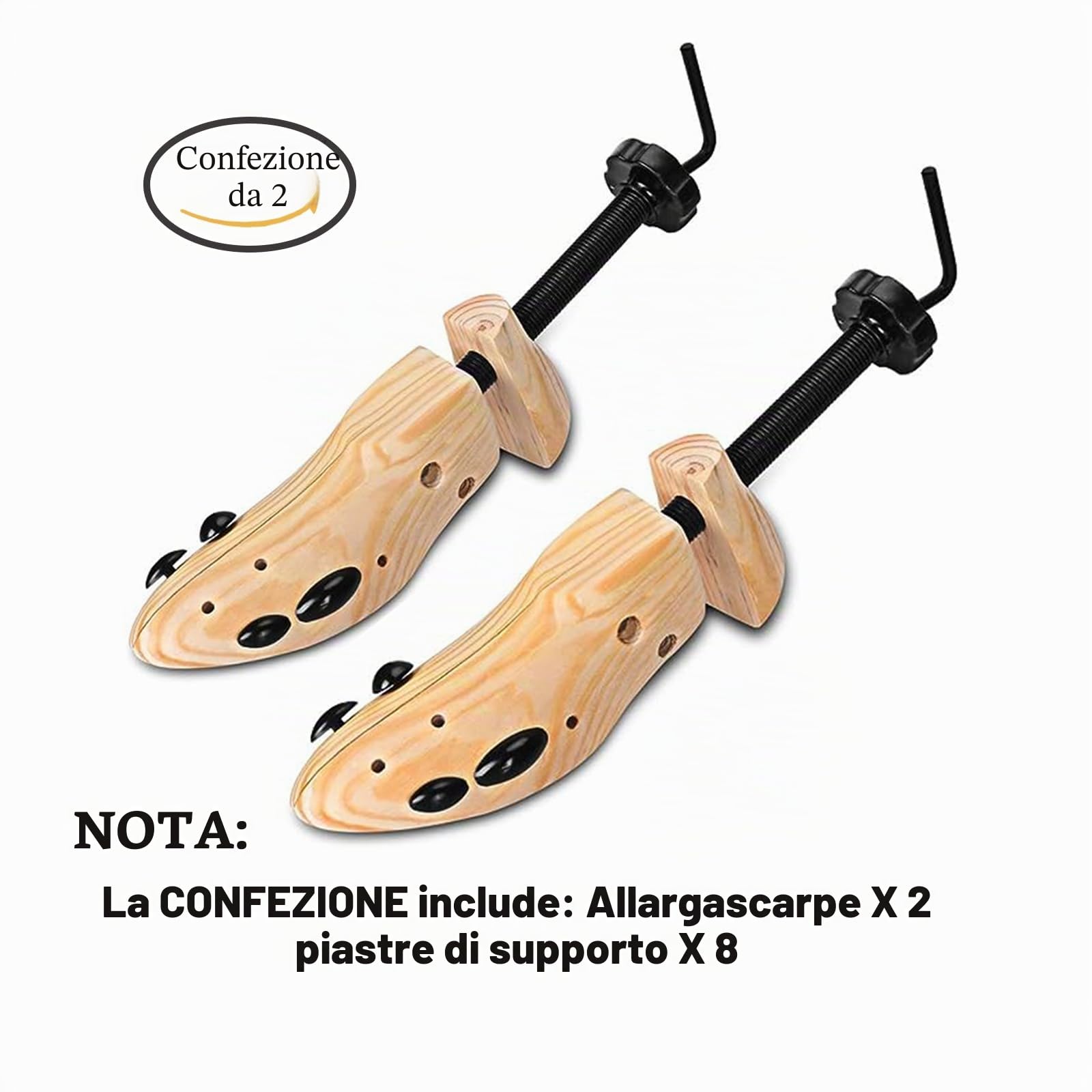 AioTio Scarpe Allarga Espansore Scarpe Legno Regolabile Scarpe Operazione Facile Allunga per Uomo e Donna Allarga Forma Scarpe