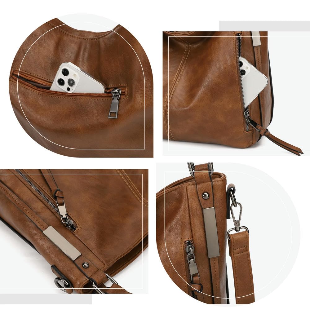 Bolsos ZBDZSW para Mujer, Bolsos de Hombro Elegantes, Bolsos Tipo Hobo, Bolsos de Mano Coffee