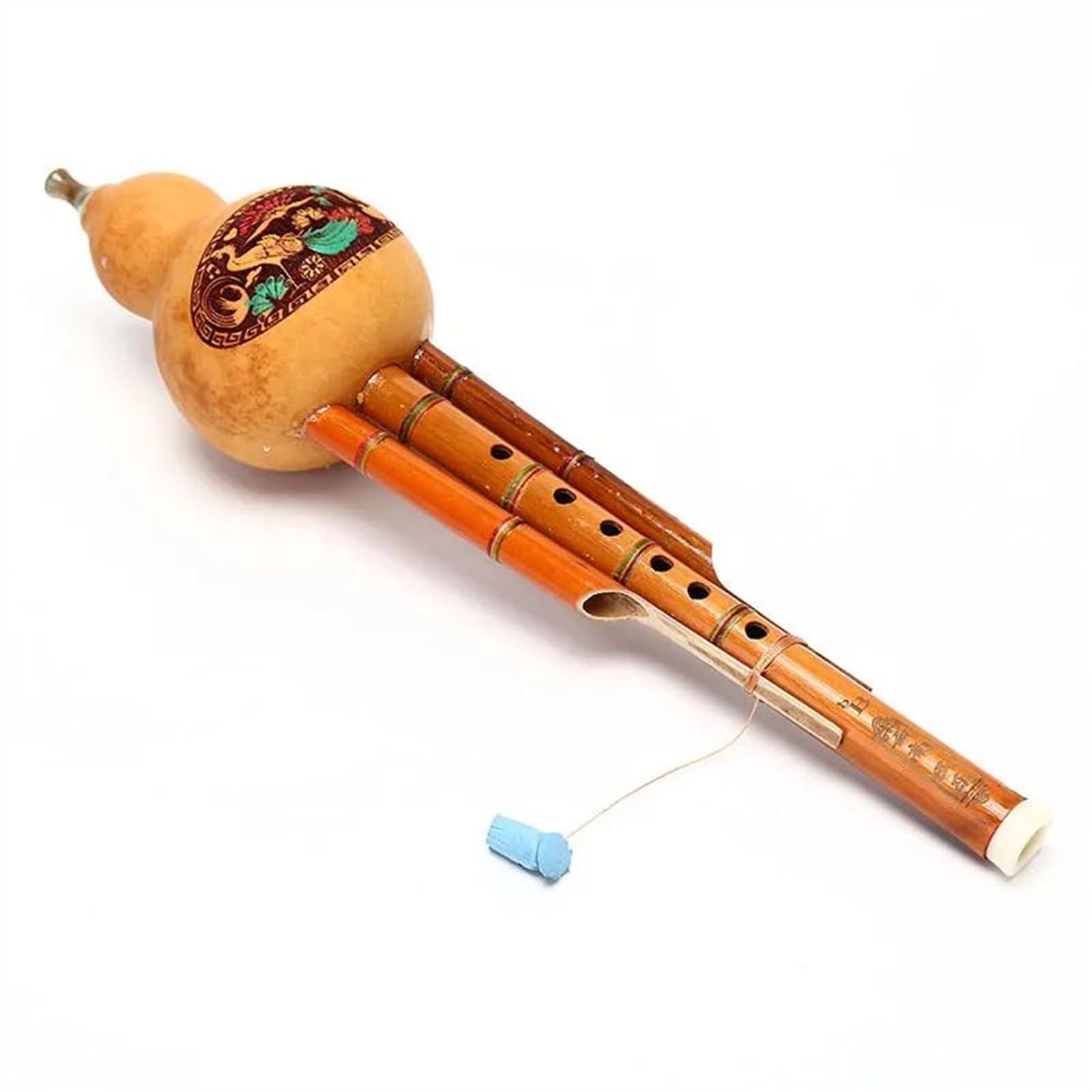 Flauta De Cucurbitáceas De Calabaza Hulusi De Bambú Hecha A Mano China, Instrumento Étnico Con Estuche Hulusi Profesional