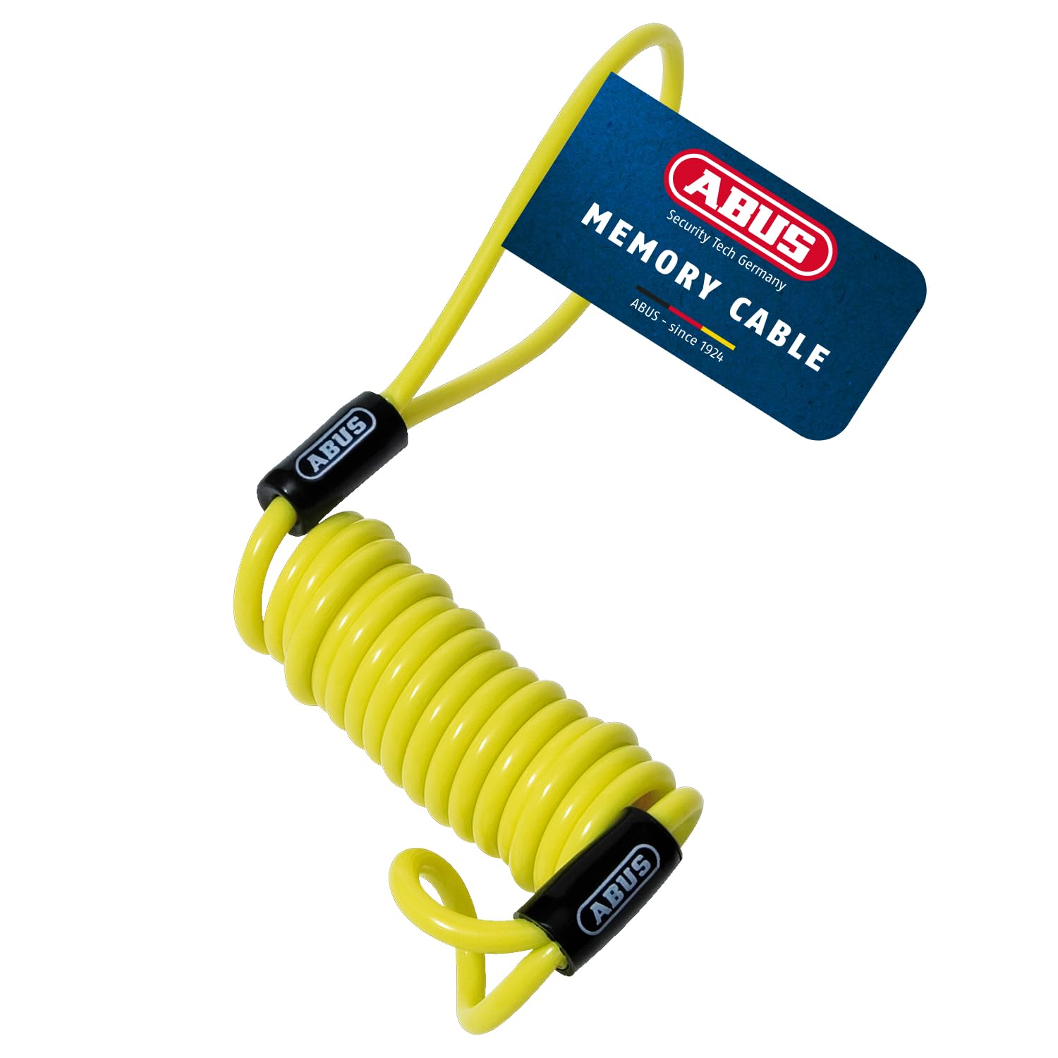 ABUS Memory Cable - reminder cable for visual reminder of the brake disc lock - for motorbike security, yellow