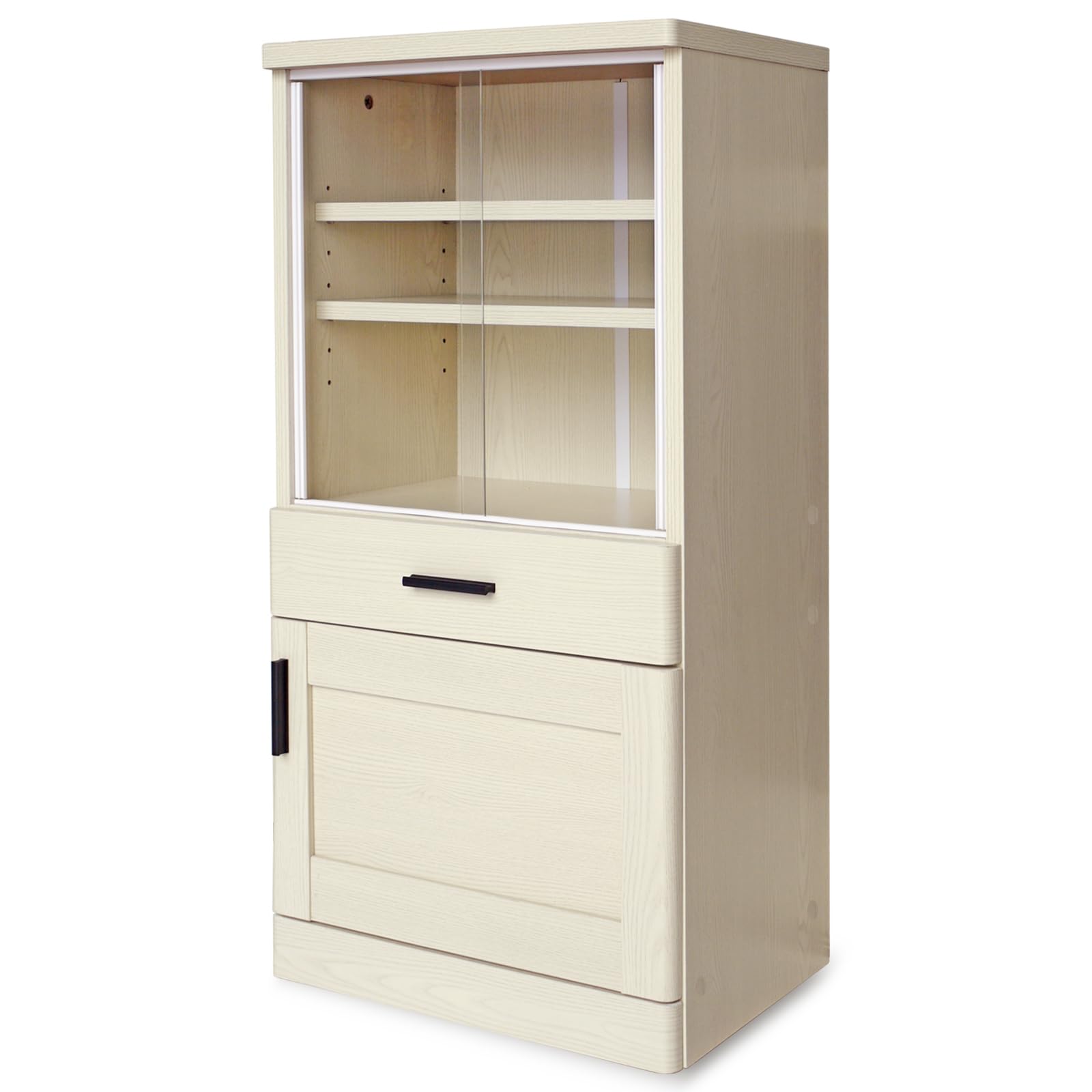 食器棚 一人暮らし ミニ スリム 木目調 引出し付き 可動棚幅60×奥行42.3