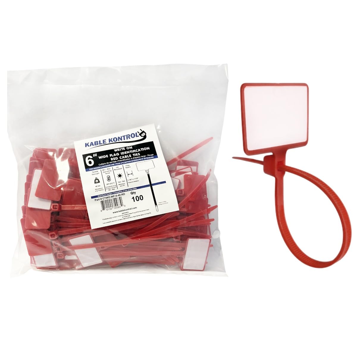 Amazon.com: Kable Kontrol Write On Wide Flag Identification Zip