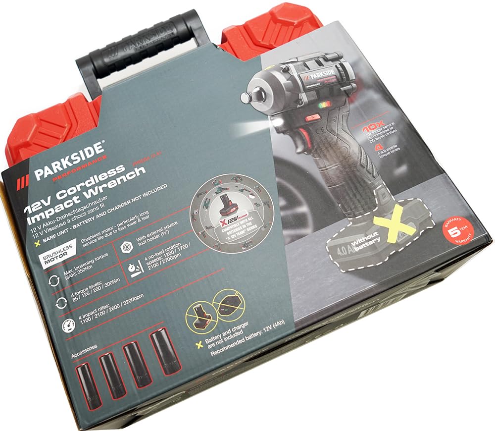 HEADNMORE® Bundle – PARKSIDE PERFORMANCE® 12 V ½ akumulatorowy klucz udarowy PPDSSA 12 + breloczek do kluczy (akumulator 2 x 2 Ah)