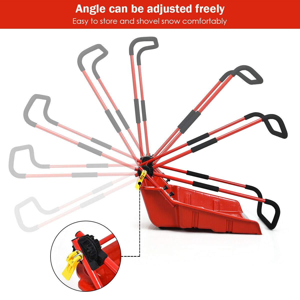 Aluminum Scoop with Hardwood Handle, 15.25in Blade, 28in Handle, Silver/Yellow (8 Pack)