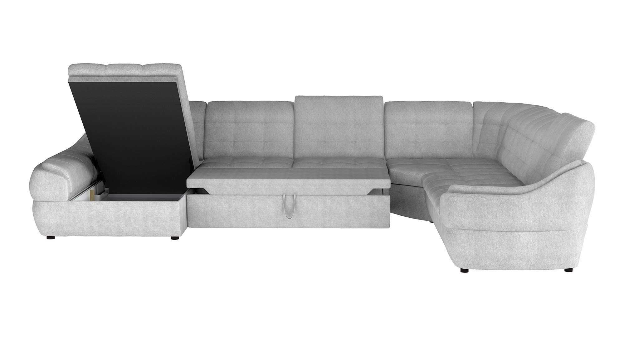 BMF "INFINITY XL" WHITE GREY 6SEATER EXTRA LARGE FAUX LEATHER & FABRIC