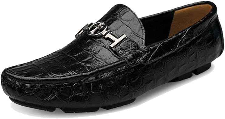 TRULAND Mens Crocodile Pattern Genuine