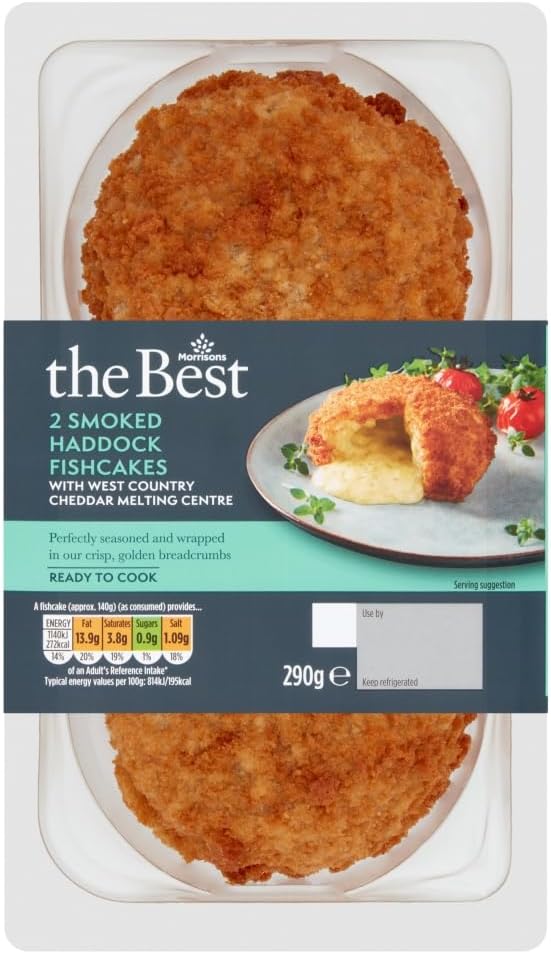 Morrisons The Best 2 Haddock Fish Cake with Davidstow Cheddar Saucy Centre 290g