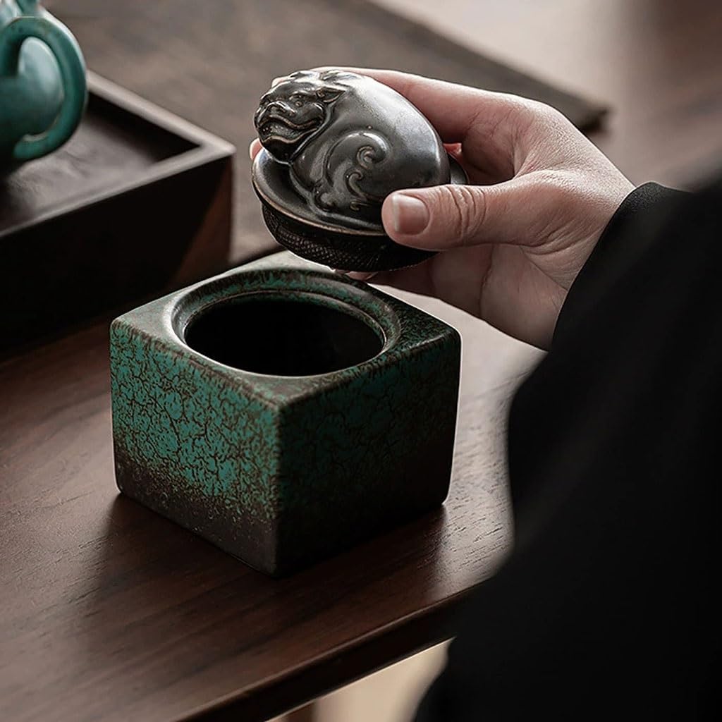 Barattoli Sale Zucchero caffè Lattina da tè in Ceramica retrò Animale di Buon Auspicio in Stile Cinese può Essere Utilizzata for La Casa