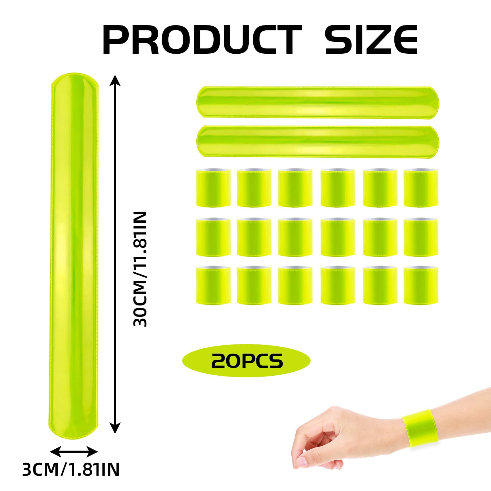 20 Stück Reflektor-Schnapparmbänder – 30 Cm, Fluoreszierend Gelb, Für Joggen, Rad & Kinderwagen! 20 Stück Reflektor-Schnapparmbänder – 30 Cm, Fluoreszierend Gelb, Für Joggen, Rad & Kinderwagen!