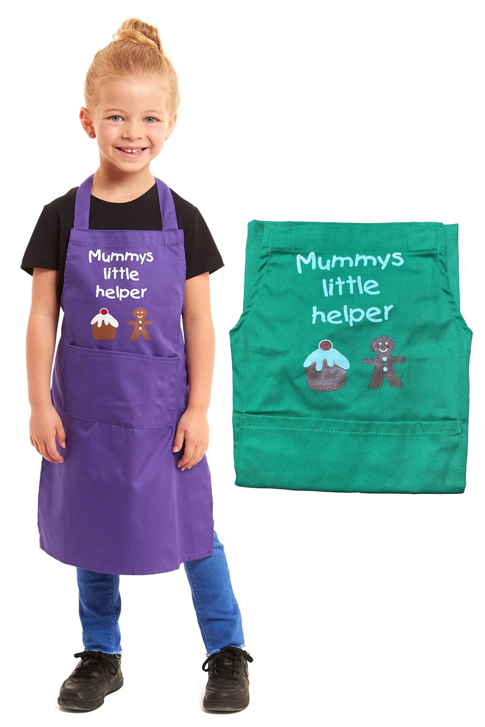 Tesmark Green Mummys Little Helper Apron For Kids Ideal For Cooking Baking Painting Pottery Drawing Culinary Kitchen And Craft Activities Perfect For Junior Artists And Chefs (Green)