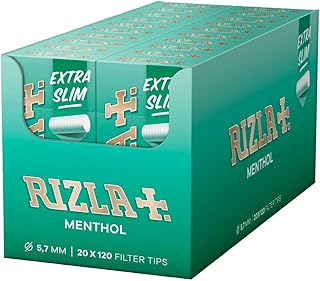 Rizla 004291 Menthol Extra Slim Tips - Full New Box -2400 Tips