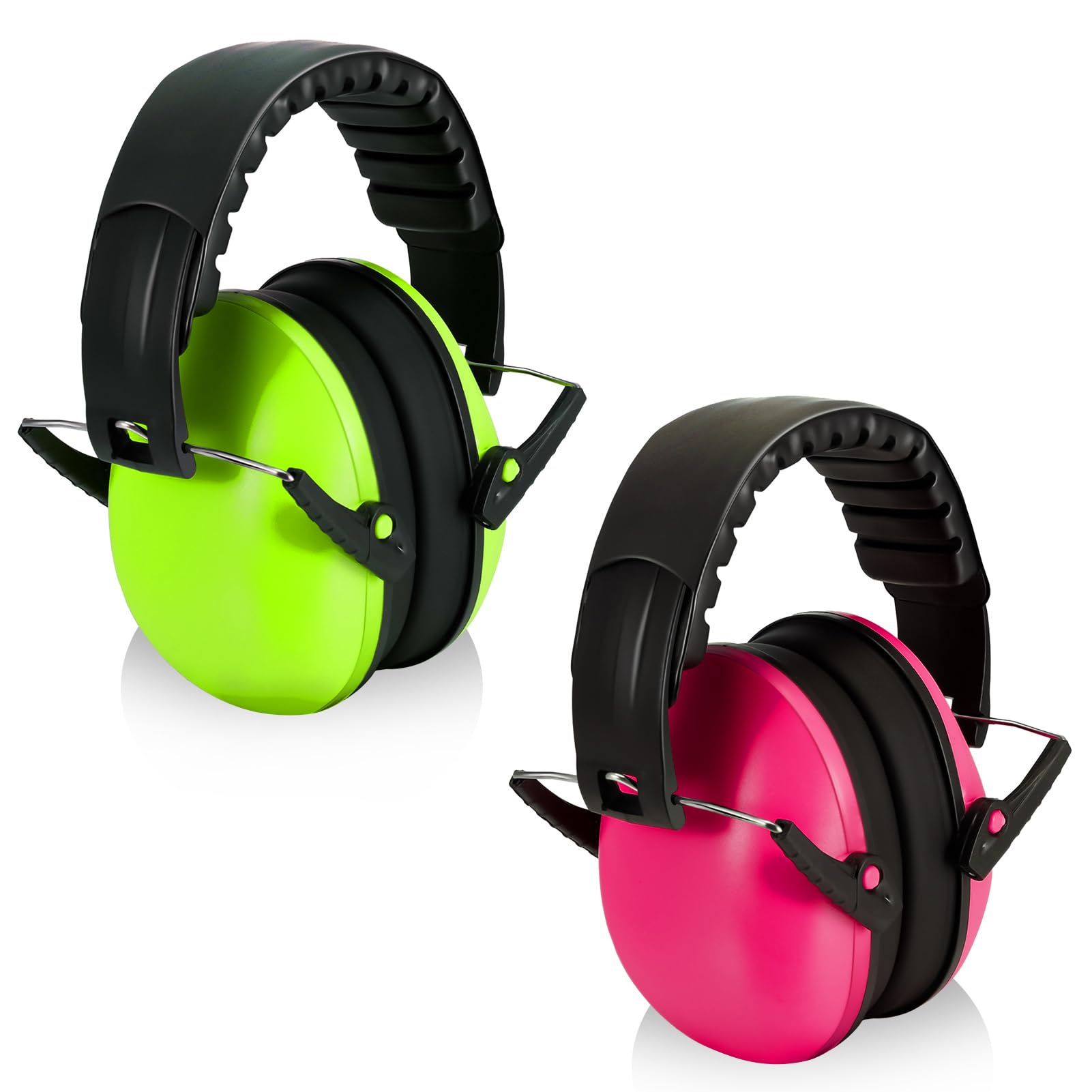 Zuimei 2 Pack Ear Defenders Kids, Adjustable Children Earmuffs Ear Protectors, Noise Cancelling Headphones, Headband Hearing Protection Earmuffs for Boys Girls Baby,Red and Green