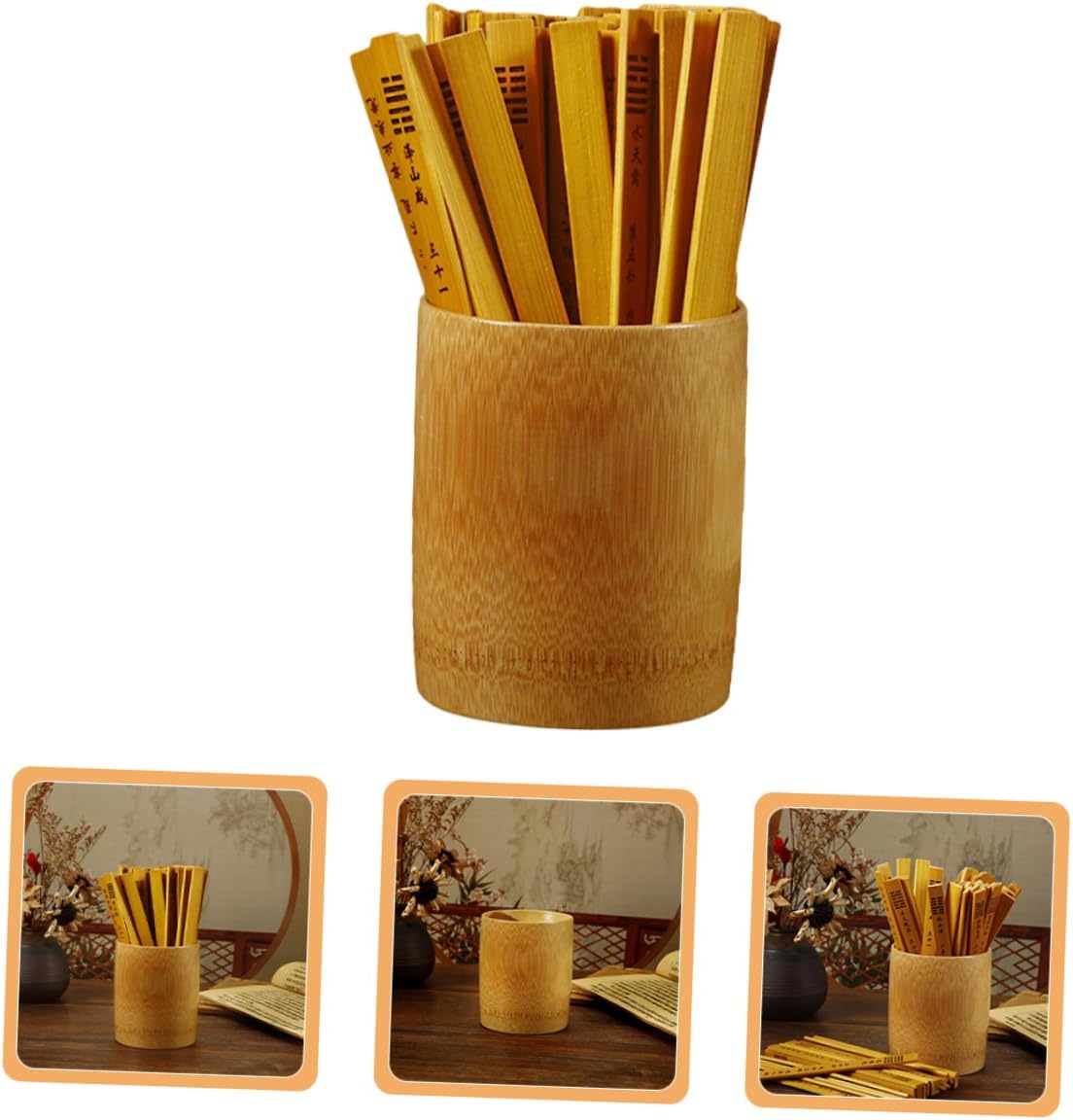 1 Set Divination Sticks Set with Storage Bucket Sticks for Chinese Fortune Telling Interactive Family Game for Home Office and Temple Use
