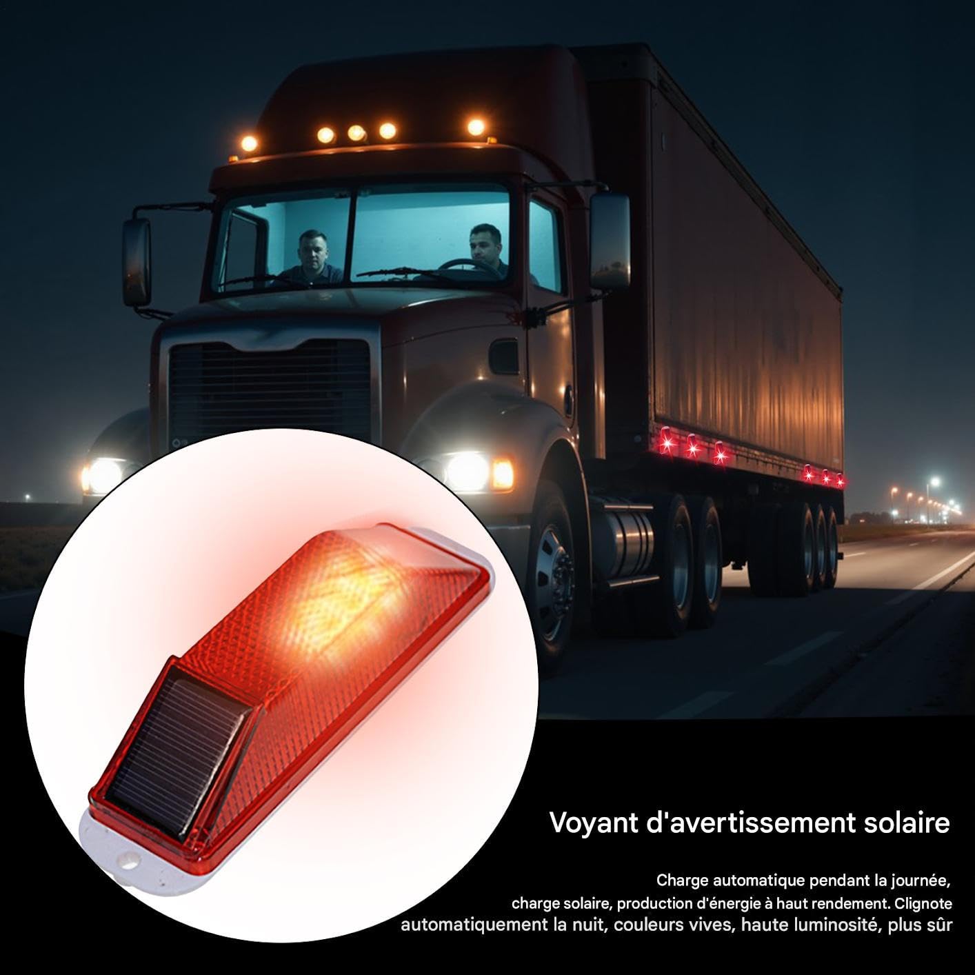 Gyrophare LED Sans Fil Rechargeable, Lumiere Stroboscopique Led, Lampe D'Avertissement Stroboscopique, Lumiere Clignotante D'Alerte Et De Securite Strobe Solaire, Accessoires D'Eclairage A Angle Regla