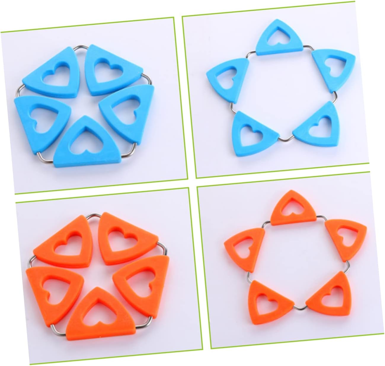 2pcs Heart-Shaped Silicone Insulation Pads Flexible Non- for Kitchen Table Use Food-Grade Material Creative Design Orange for Hot Dishes and Home