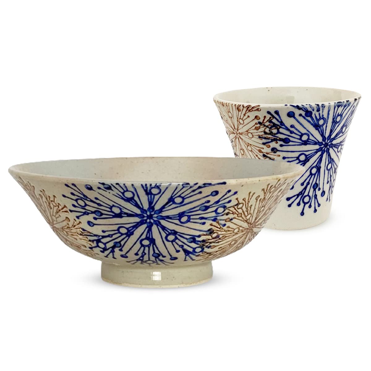 Amazon｜J-kitchens 勲山窯 浅い 茶碗 湯呑 セット 電子レンジ対応