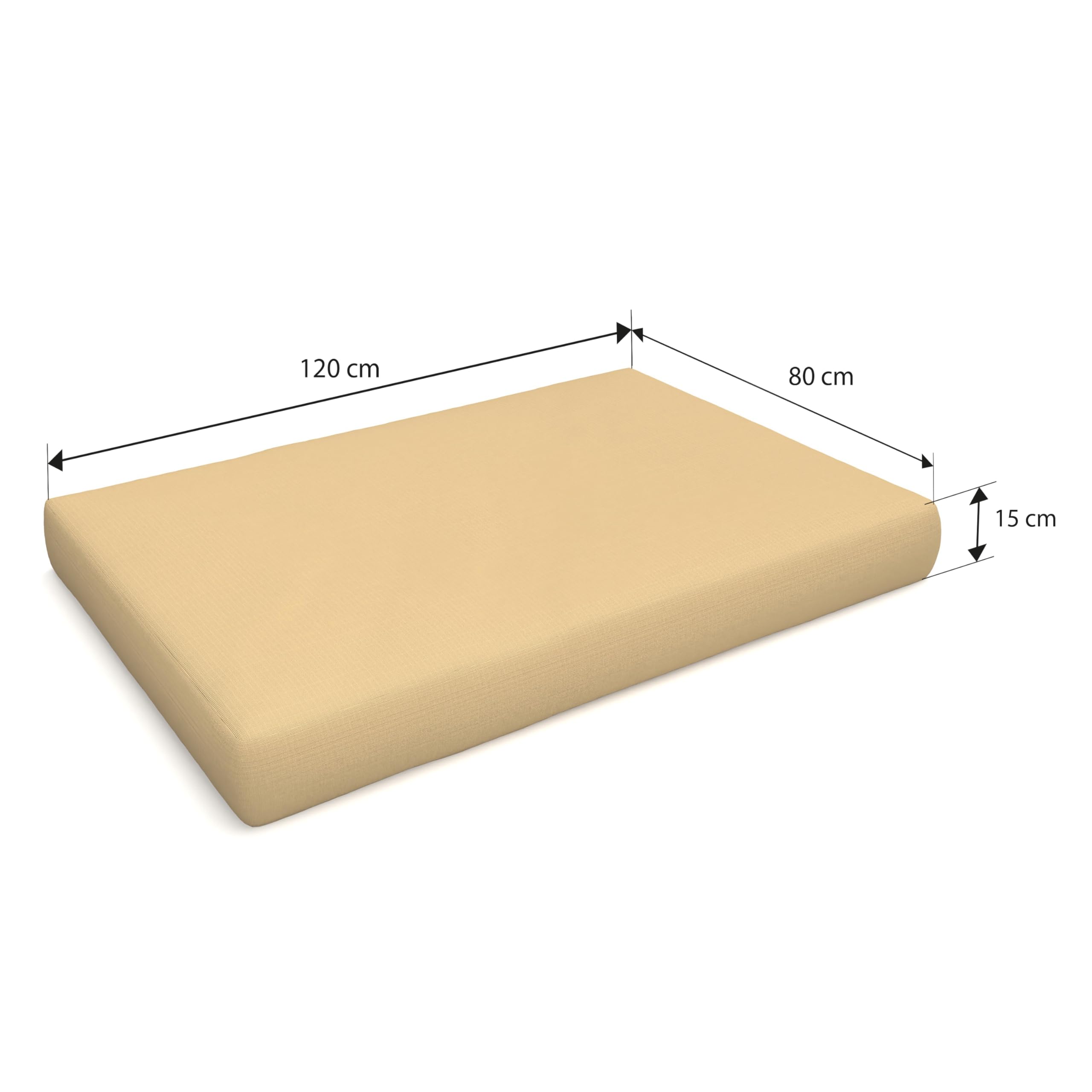 POKAR 2 Cojines para Europalés/Europalet Resistente al Agua: 1x Cojín-Asiento 120x80x12cm +1x Cojín-Respaldo 120x40x12cm, Espuma Fría, para Sofá de Paletas, sin Palés, Beige