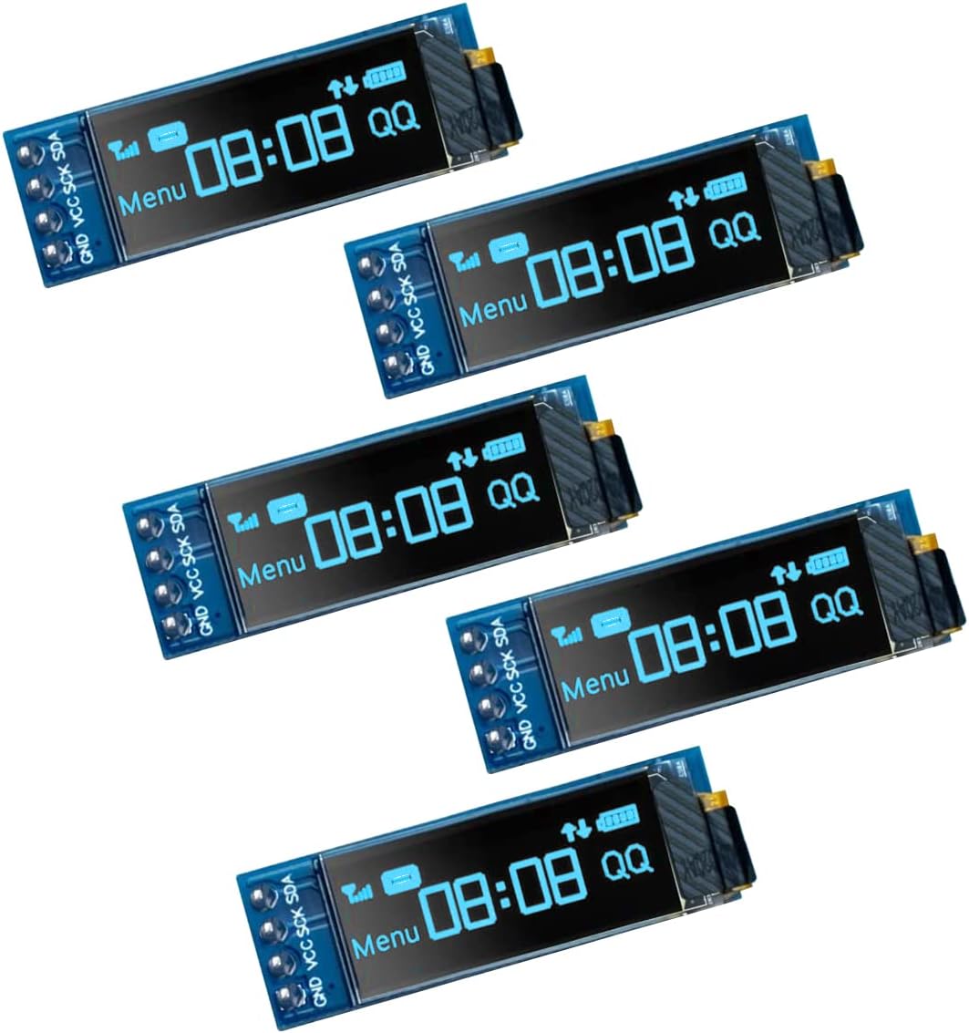 Amazon.com: Hosyond 5 Pcs 0.91 Inch I2C IIC OLED Display Module OLED ...