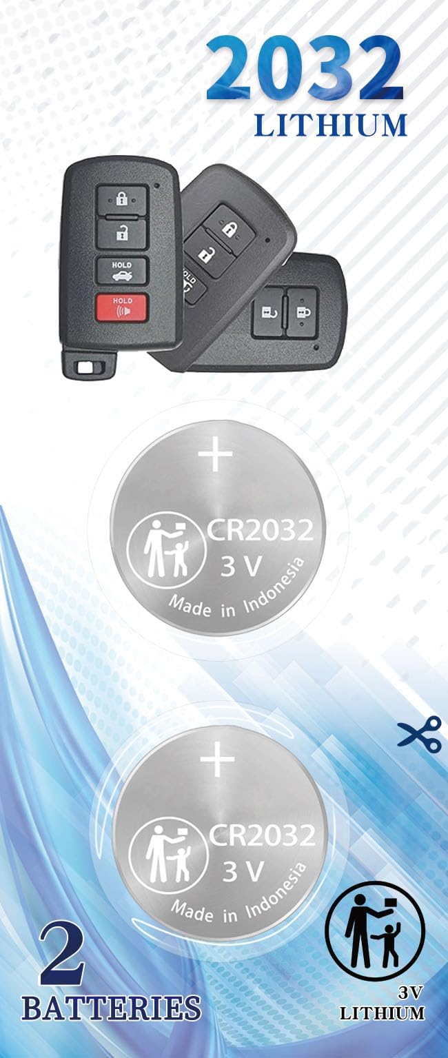 Amazon.com: uuam (2Pack CR2032 2032 Remote Key Fob Battery Replacement ...