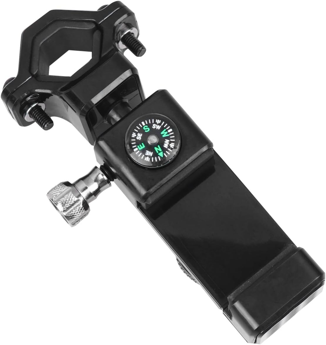OUNONA E-Bike Motorcycle Handlebar Phone Mount Holder Compass Theft Design Rotation Compatible Smartphones for Safe Cycling and Navigation Black