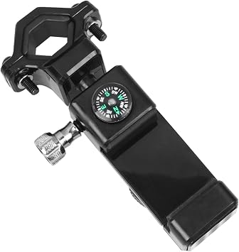 OUNONA E-Bike Motorcycle Handlebar Phone Mount Holder Compass Theft Design Rotation Compatible Smartphones for Safe Cycling and Navigation Black