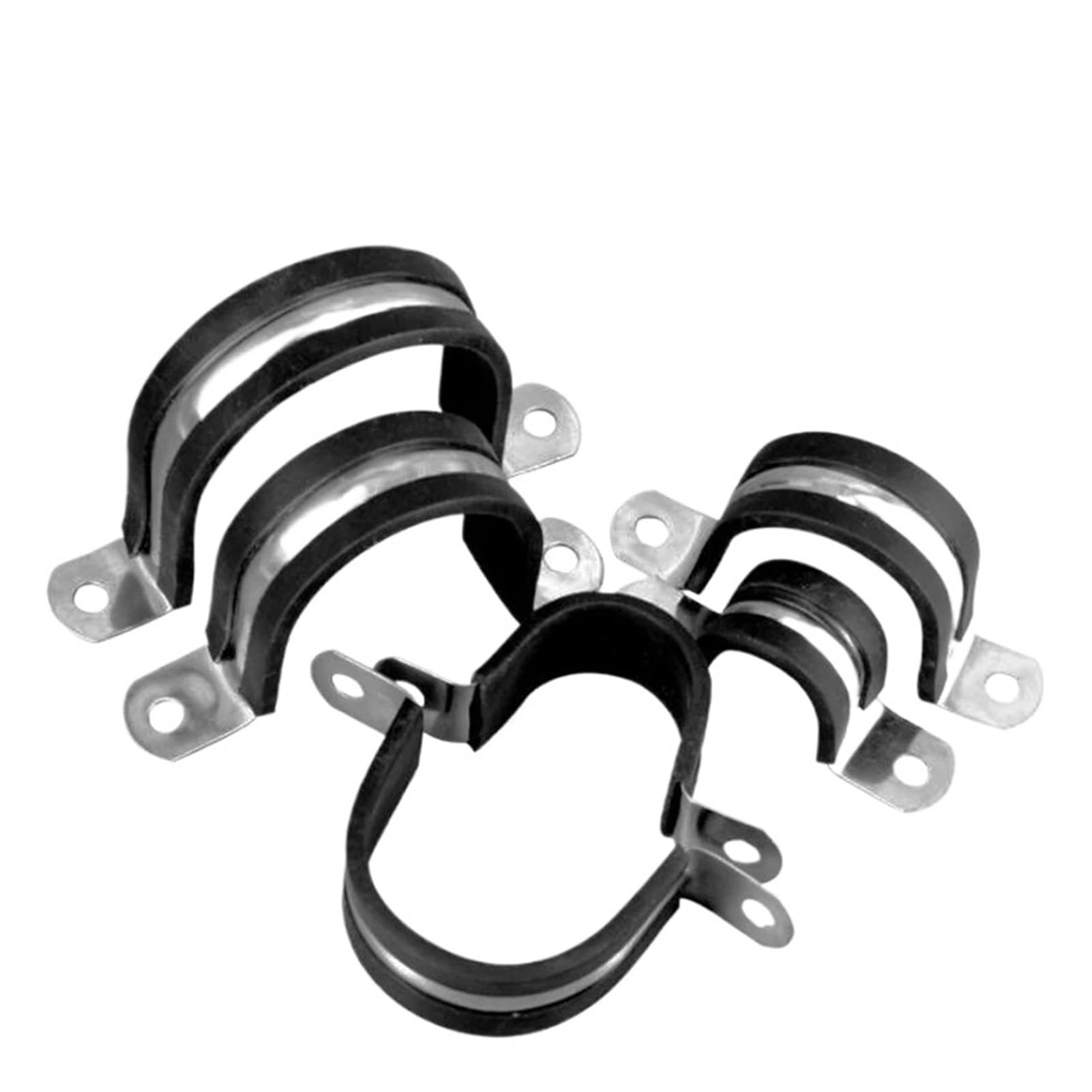 Dwammebrs One Color Pipe Clamps U R Type Tube Card Water Clamp Rubber Strip Shock Absorption Insulation Horseback Saddle Throat Hoop(R Type M16 (5Pcs))