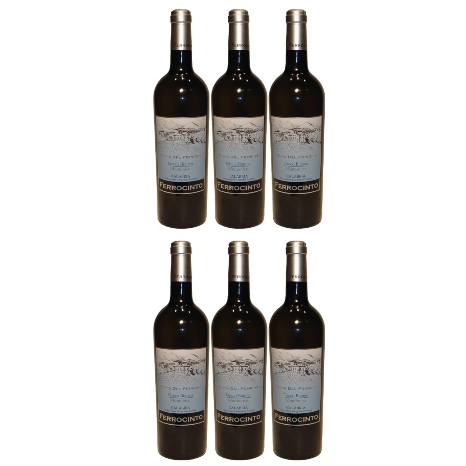 Ferrocinto Timpa Del Principe Calabria Greco Bianco Mantonico Weißwein weiß trocken Kampanien Italien inkl. FeinWert E-Book (6 x 0,75l)