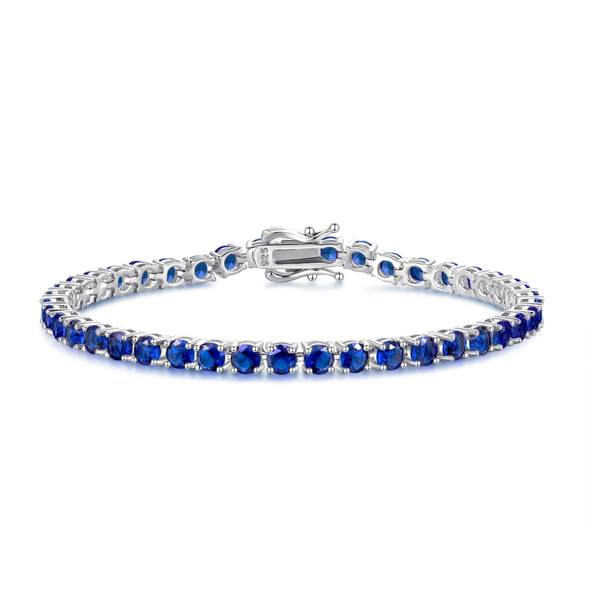 FANCIME Birthstone Bracelet Sterling Silver Gemstone Tennis Bracelets Fine Jewelry Wedding Bridal Prom Birthday Gift for Women Her, Length 7.2 Inch Width 4mm