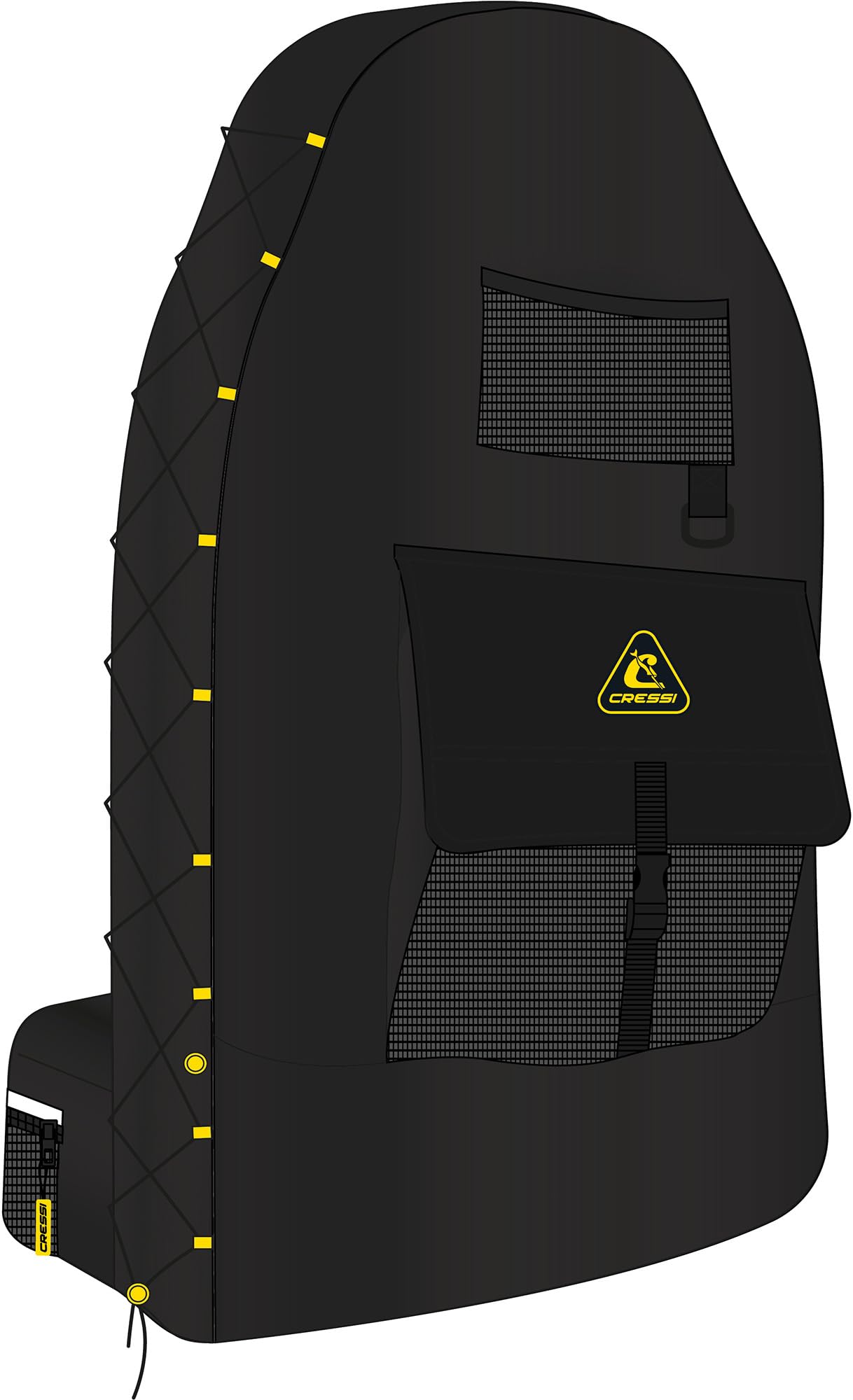 Cressi Car Seat Cover Black/Yellow - Funda Impermeable para Proteger los Asientos del Coche Después de Practicar Deportes Acuáticos en Particular, Negro/Amarillo, Talla Única, Unisex