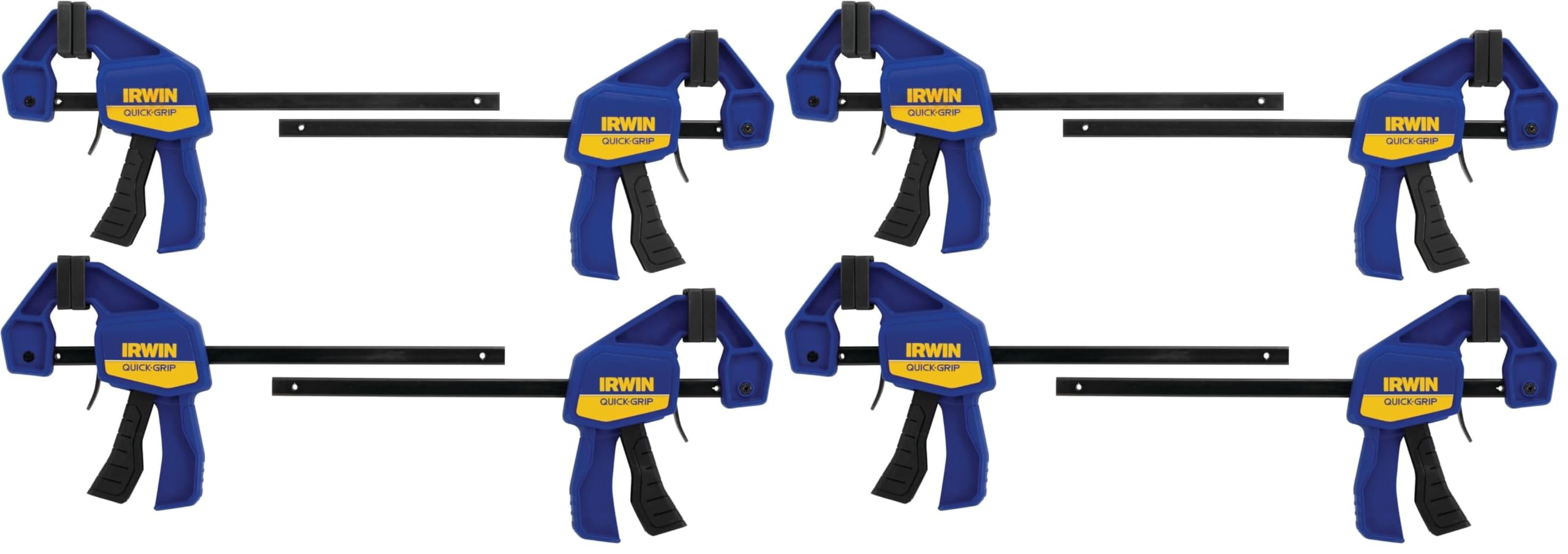 Bar Clamp, 6", 8 Pack | QUICK-GRIP | One-Handed | Mini