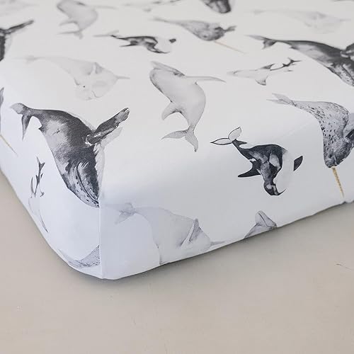 Miniatura 8 de Pobibaby - Paquete de 2 fundas para cambiador de primera calidad - Tejido de jersey ultrasuave, elegante patrón océano, seguro y cómodo para bebé