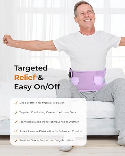 Miniatura 4 de Cordless Heating Pad with Massager, 10000mAh Power Bank & Detachable Belt for Lower Back and Abdomen, 5 Heat & 3 Vibration with 30-Min Auto Off,