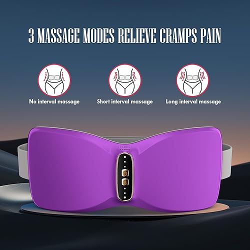 Miniatura 3 de Almohadilla térmica inalámbrica portátil para calambres, almohadilla térmica eléctrica con 3 niveles de calor y 3 modos de masaje de vibración,